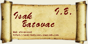 Isak Batovac vizit kartica
